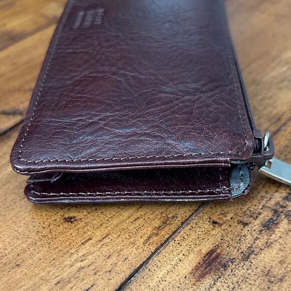 Y2K Pelle Studio Brown wine Leather Wallet pencil case - Picture 4 of 7